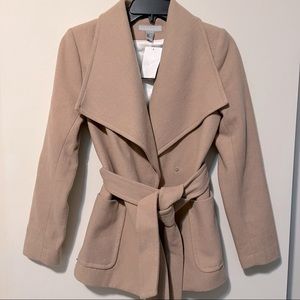 H&M women's tan coat size 2 (small)